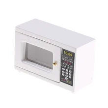 Oferta juego de utensilios de cocina 1/12 para casa de muñecas modelo de accesorios de cocina en miniatura (horno microondas)