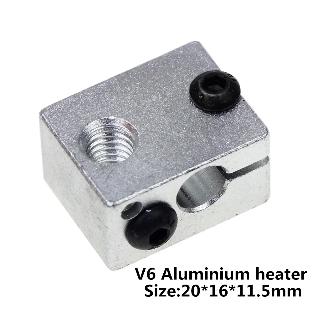 

3 D Printer Parts Reprap V6 Aluminium Heater Block for HotEnd Sand Blasting Surface 20*16*11.5mm