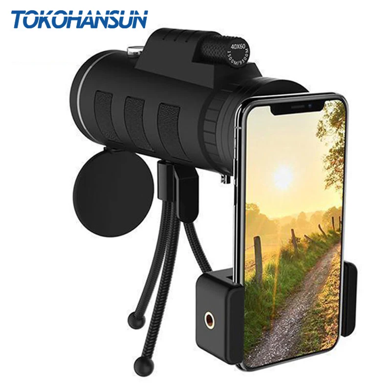 TOKOHANSUN 40X التكبير أحادي الهاتف المحمول تلسكوب 40x60 ل فون هواوي Xiaomi الهواتف الذكية كاميرا العدسات في الهواء الطلق الصيد TOKOHANSUN 40X التكبير أحادي الهاتف المحمول تلسكوب 40x60 ل فون هواوي Xiaomi الهواتف الذكية كاميرا العدسات في الهواء الطلق الصيد