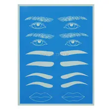 5 шт. классических постоянный макияж бровей кожа для обучения татуировкам Обучение Набор для кожи для начинающих/синий цвет