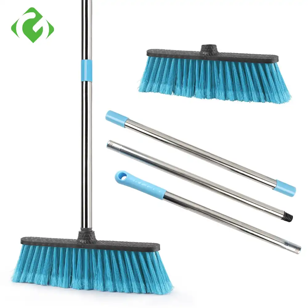Balai de nettoyage du sol avec manche Long réglable, laveur de poils raides, pour le nettoyage salle de bain, cuisine et cour Balai de nettoyage du sol avec manche Long réglable, laveur de poils raides, pour le nettoyage salle de bain, cuisine et cour