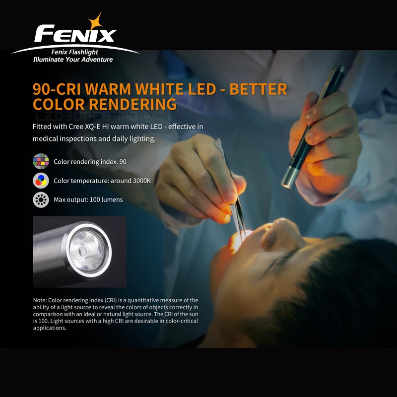  Working Penlight Fenix LD05 V2.0 Super Compact Flashlight Dual Lighting Sources for Medical Workers - 32973809134