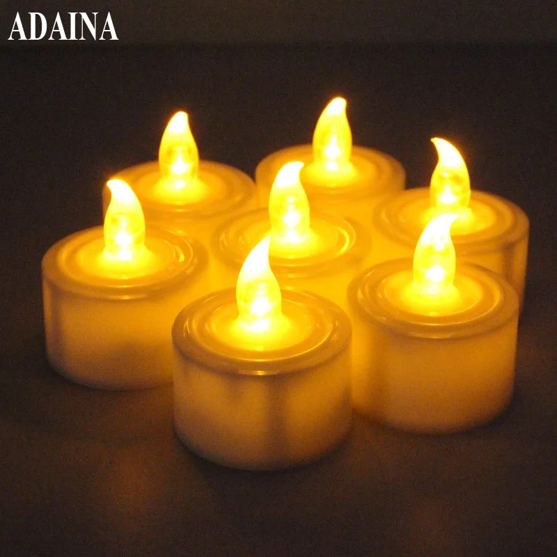 ADAINA 12 pcs LED Flameless Tea Light Candle Set Electric Votives