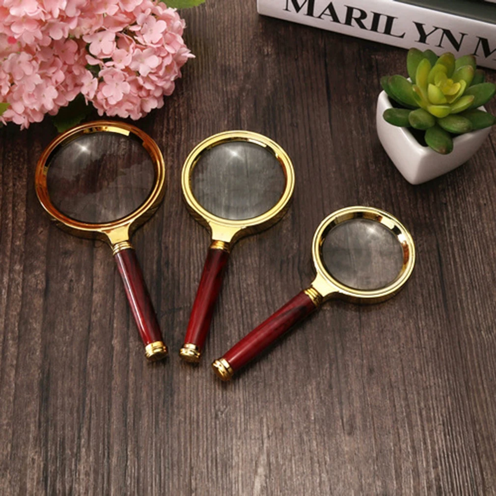 

60/70/80MM 10X Professional Handheld Jewelry Magnifier Magnifying Glass Portable Size Reading Newspaper Jewelry Loupe