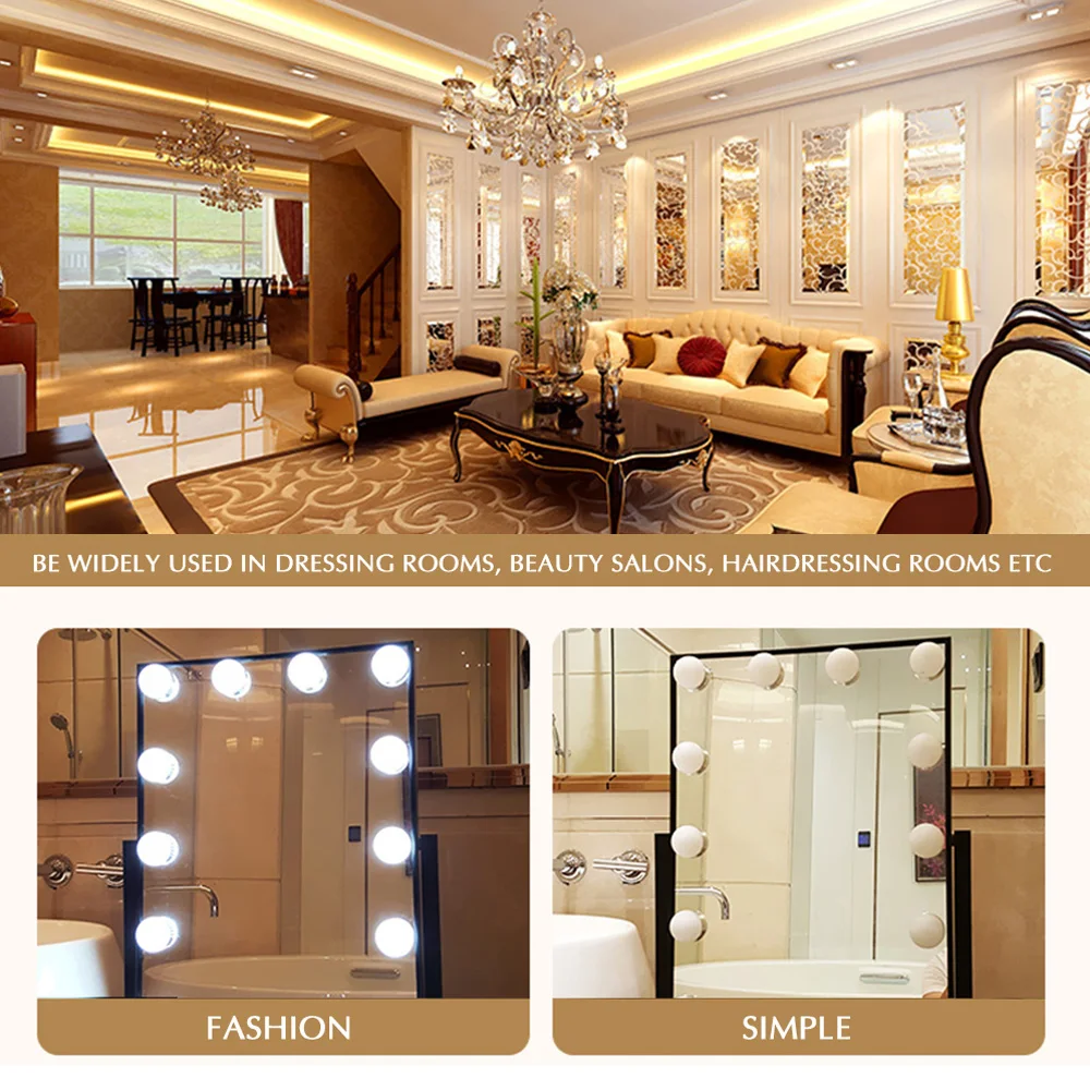 

10 PCS/12 PCS Makeup Vanity Mirror LED Light Bulbs DIY Comestic Make up Lamp Dimmable Adjustable for Dressing Table Room Salon