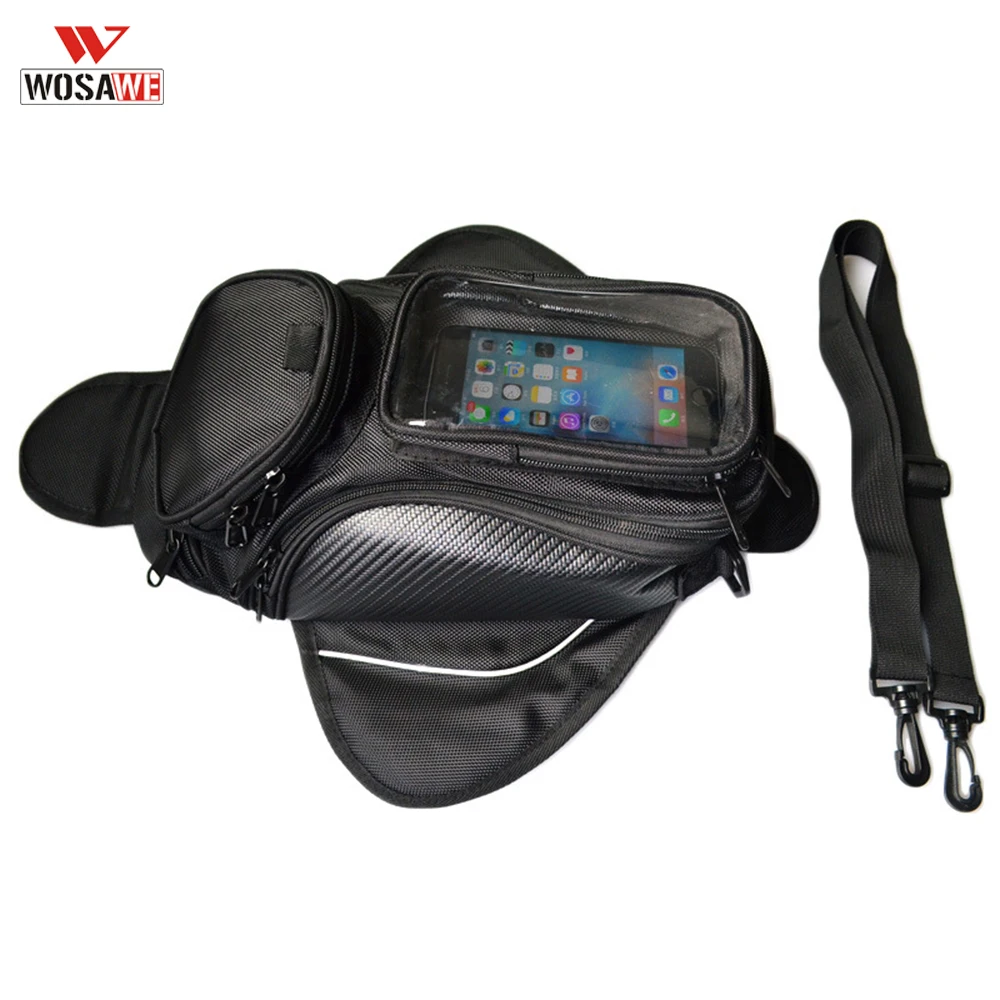 

WOSAWE Motorcycle Oil Fuel Tank Bag Magnetic Tank Bags Touch Screen Mobile Phone Navigation Motorcycle Bag Fixed Straps Fixed