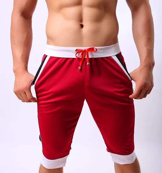 Для мужчин s Беговые брюки в повседневном стиле летние мужские Пляжные штаны человек активный Boardshorts быстро сухой верхняя одежда мотобрюки дома - Цвет: Красный