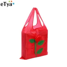 ETya 1 шт. модная хозяйственная сумка для женщин Эко многоразовая Складная роза цветы вместительная сумка со шнуром для путешествий продуктовый шоппер сумки