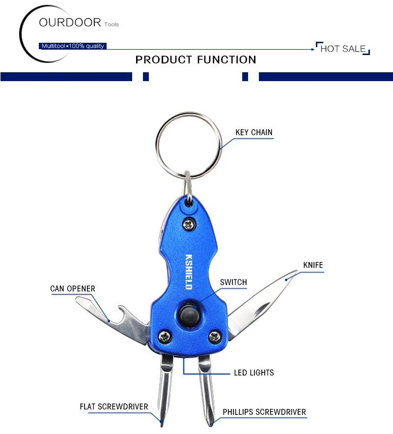 5-в-1 Портативный уличная мультифункциональная Ножи светодиодный открытый брелок гаджет инструментов для использования на открытом воздухе