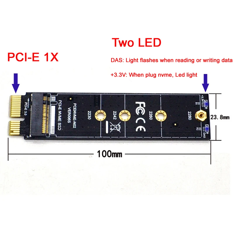M.2 Накопитель SSD с протоколом NVMe адаптер NVMe к PCI Express 3,0 х 1 полный Скорость карты расширения M Соединитель в форме ключа с радиатором Поддержка