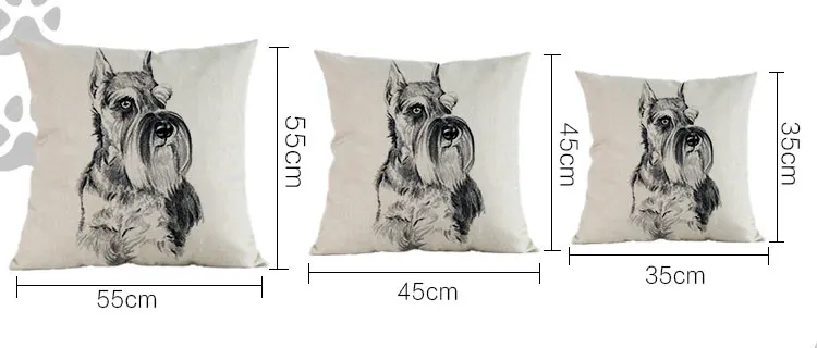 Декоративные Чехлы для подушек для собак, чехлы для диванных подушек, стандартные Шнауцер наволочки с изображением собак чехлы на подушки для дома, Декор