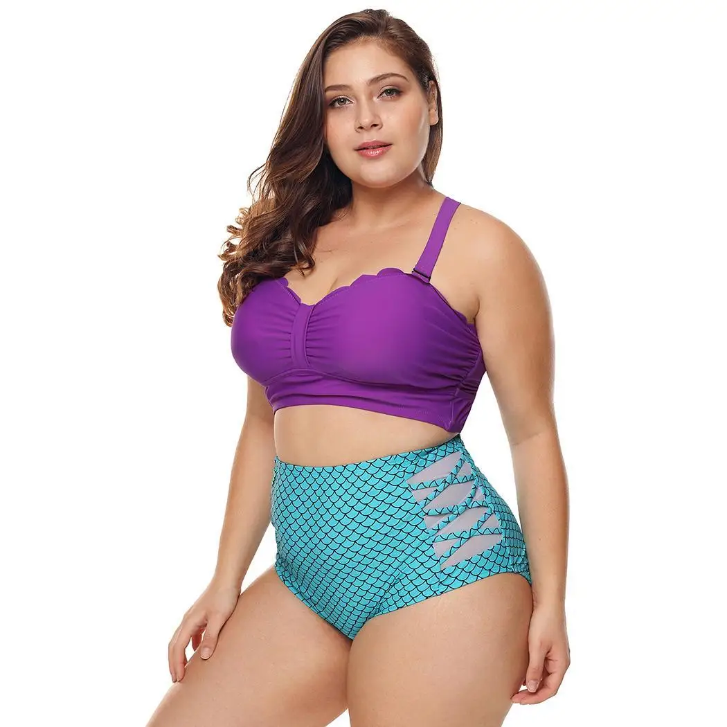 

Women Summer Printed Push Up High Slim Waist Set Large Size Bikini Casual, Pool, Beach Under Wire Swimsuits