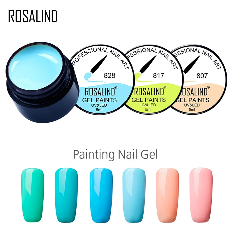 

ROSALIND Gel 1S Gel Lacquer 5ml Pure Colors UV Gel Manicure DIY French Nail Art Gel Polish Design Nail Painting Varnishes