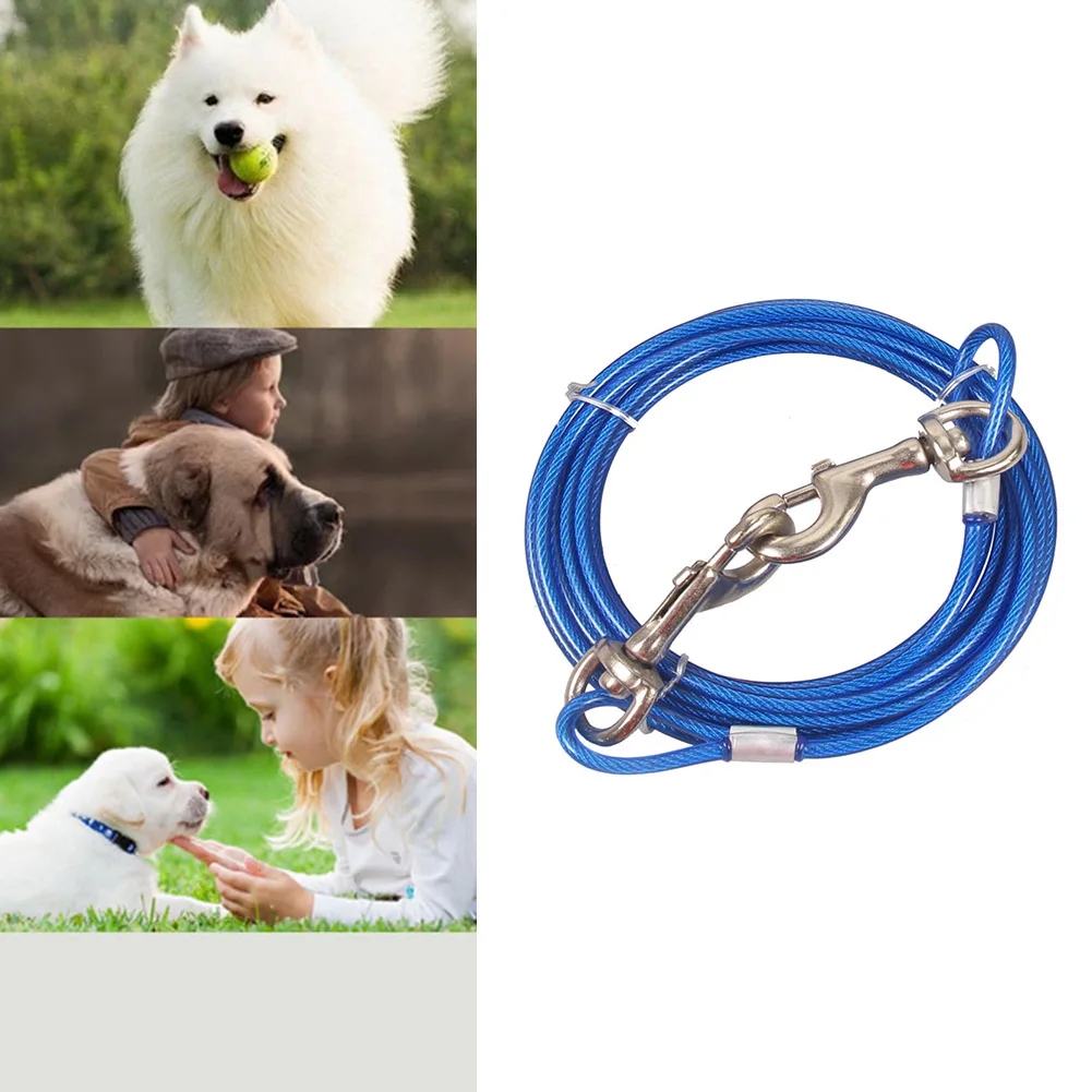 

Newly Pet Dog Tie Out Stake Cable Set Pet Leash Tether Spiral Tether for Yard Camping Outdoors no stick including