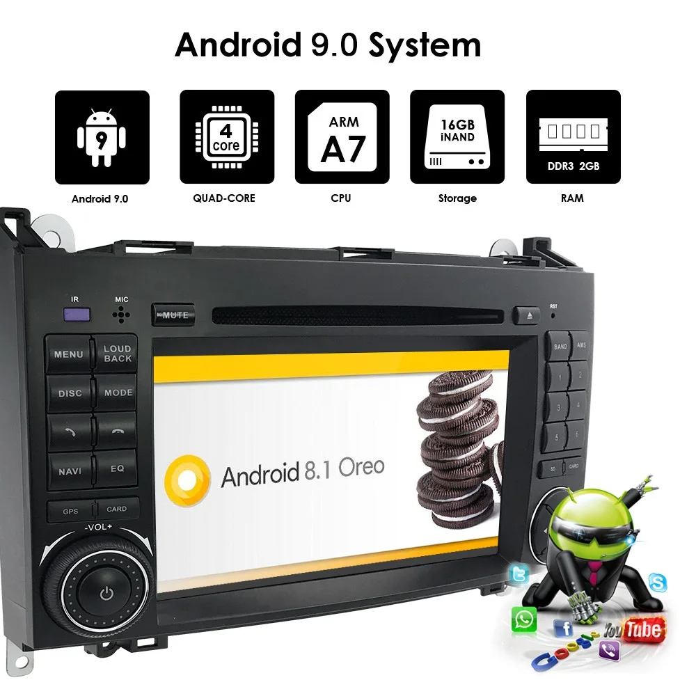 Top Ossuret Android 2 Din Auto Radio Car DVD GPS Head unit for Mercedes Benz B200 A B Class W169 W245 Viano Vito W639 Sprinter W906 4