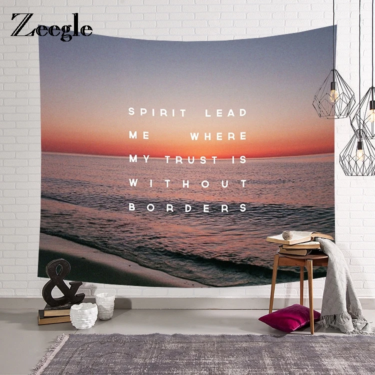 Zeegle Sea Waves Printed Wall Tapestry Polyester Carpet Decorative Bedroom Living Room Blanket Curtains Beach Towel Picnic Mats | Дом и сад