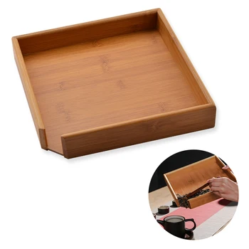 

Square Bamboo Tea Tray With Gap Kungfu Tea Table Storage Box Teacake Coffee Fruit Serving Tray Tasting Tea Tableware Accessories