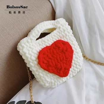 

BolsosSac 2019 New women messenger bags fashion small heart crossbody bag designer girls shoulder bag chains handbag black