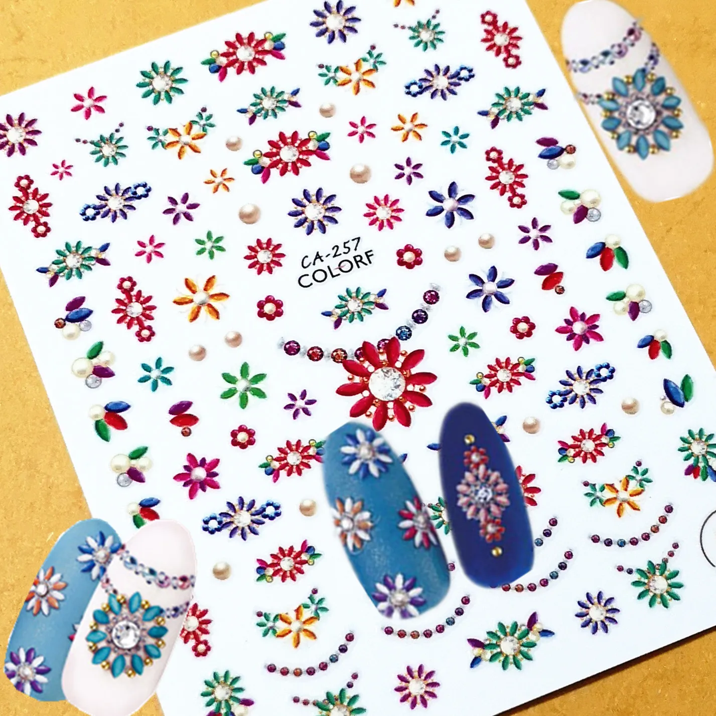 

Newest CA-246 247 257 flower series 3d nail art sticker decal stamping Japan korea type DIY nail decoration tools nail wraps