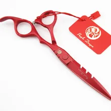 Toppest качество 6.0 ''красный Краски парикмахерские Ножницы JP 440C 62HRC дома и салон Резка Ножницы филировочные ножницы Ножницы для волос