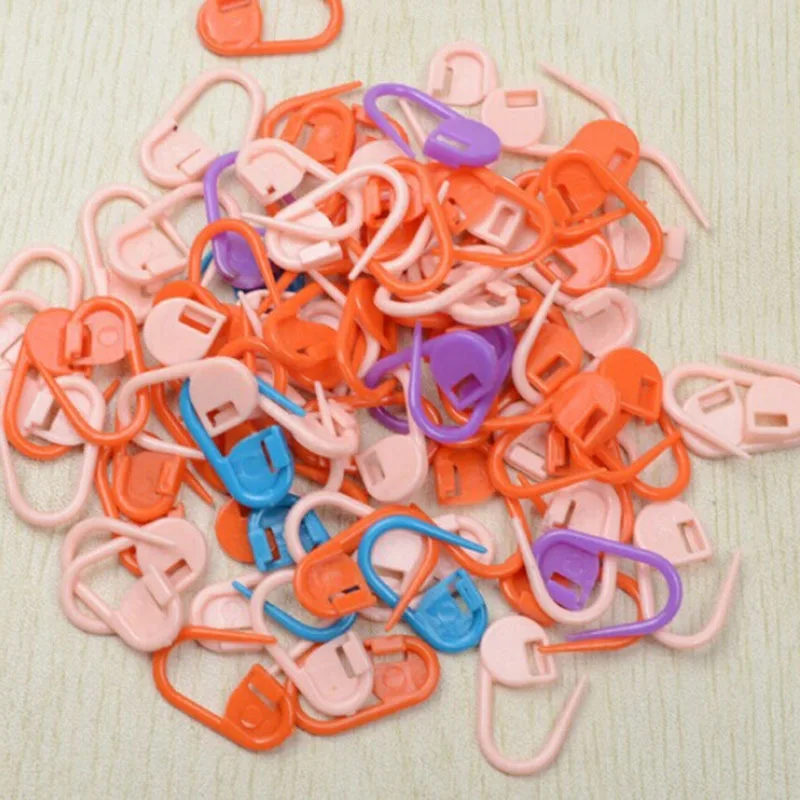 

100pcs/pack Plastic Crochet Craft Locking Stitch Needle Clip Knitting Weave Markers Holder free shipping
