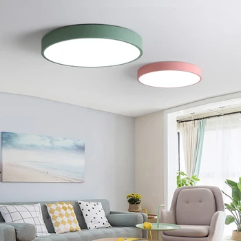 

LED ceiling lights for bedroom remote control 5cm ceiling lamp for 8-20 square meters modern lighting fixture of the Macaroon