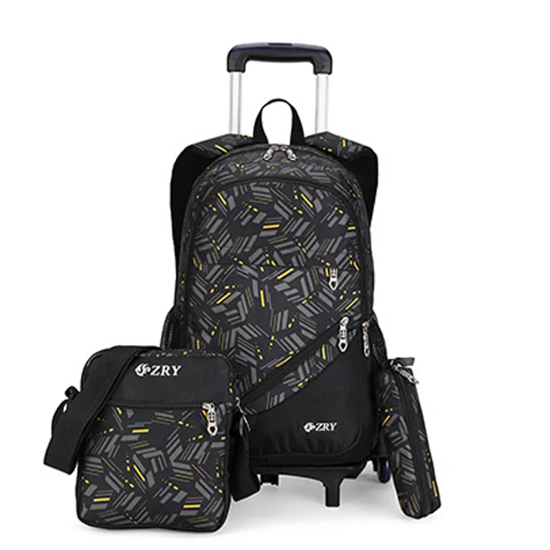 

Kids Boys Girls Trolley Schoolbag Luggage Book Bags Backpack Latest Removable Children School Bags 2/6 Wheels 3pcs Suit