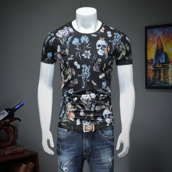 

Men's short-sleeved summer leisure modal cotton T-shirt men printing T38206 P50 qiantang 2009 article number