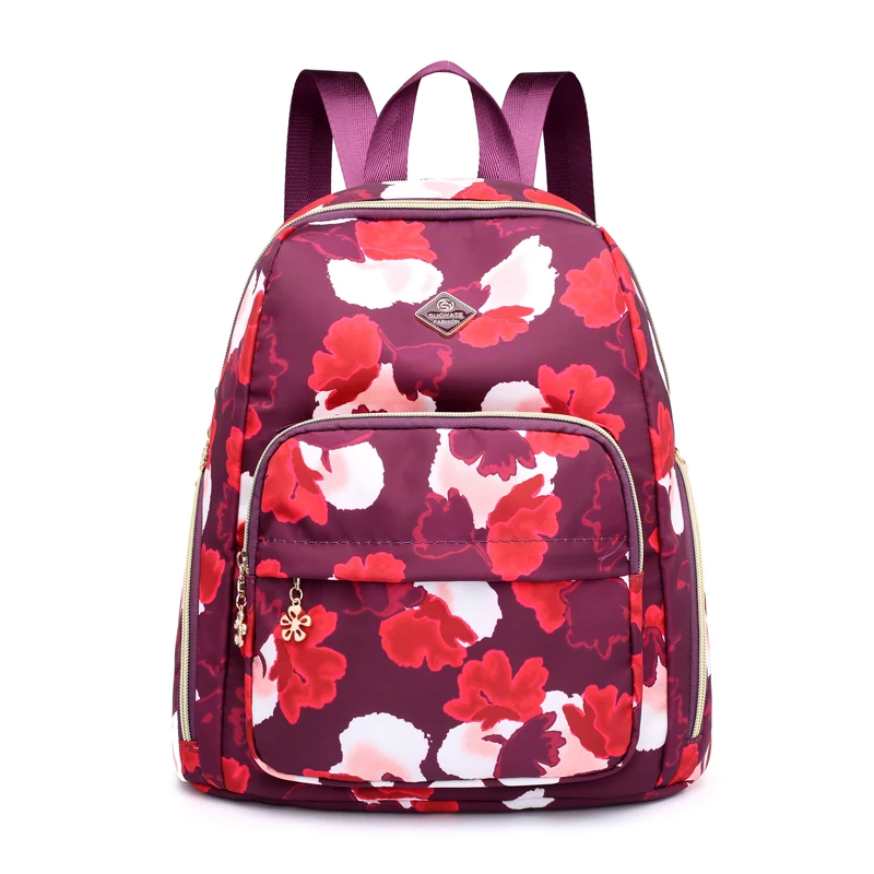 

Unique Floral Printing Women Backpack Youth Girls School Bag Waterproof Fabric Backpack Brand Rucksack Female Travel Backpack