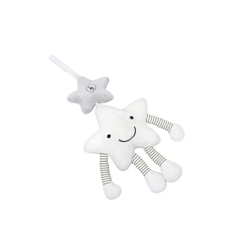 

Cartoon Plush Stars Rattle Bell Music Player Stroller Baby Cart Hanging Wind Chime Pendant Hand Shaker Grasping Educational Toys