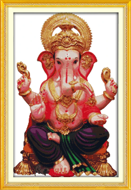 

Thailand Ganesha people DMC home decor Wholesale Cross Stitch kits 14ct white 11ct print embroidery DIY handmade needlework wall