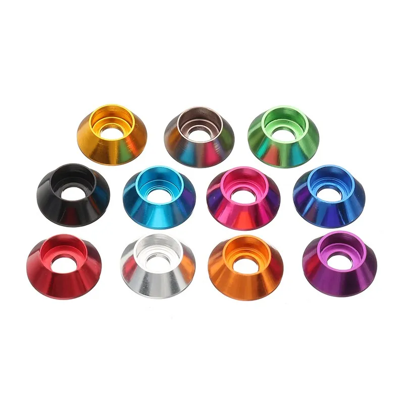 

10Pcs/Set M3AN6 M3 Aluminum Alloy Cup Head Hex Countersunk Screw Gasket Washer Multicolor RC Car Accessories