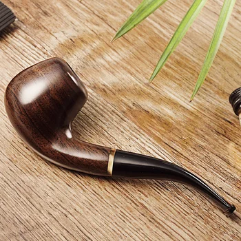 

2020 J&moer New Ebony pipe curved Tobacco pipe Smoking pipes filter JH661 ebony