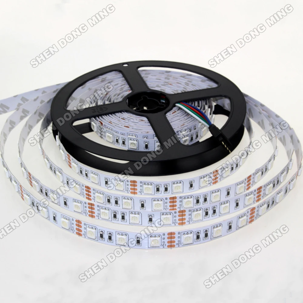 Rgb Светодиодная лента 5050 SMD 12 В гибкая светодиодная 60 светодиодов/м 1 метр RGB белая