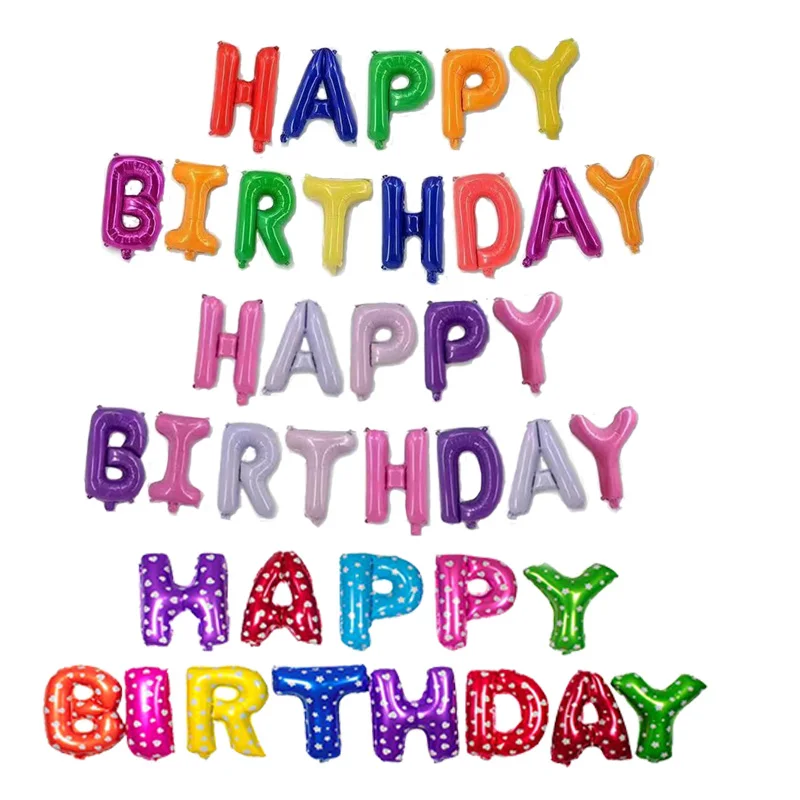 16 дюймов надпись с днем рождения Фольга воздушные шары для дня рождения вечерние украшения алфавит воздуха шарики, День подарков будущей