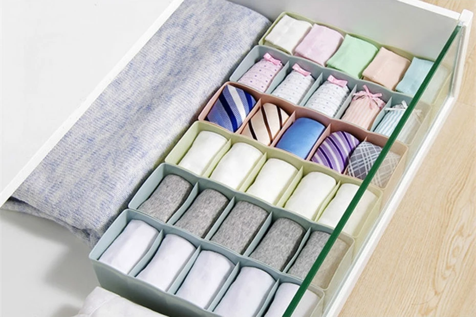 Fashion Plastic Drawer Closet Storage Box Underwear Socks Tie Cosmetic Organizer Jewelry Cosmetic Socks Multifunctional Finishing Box (2)