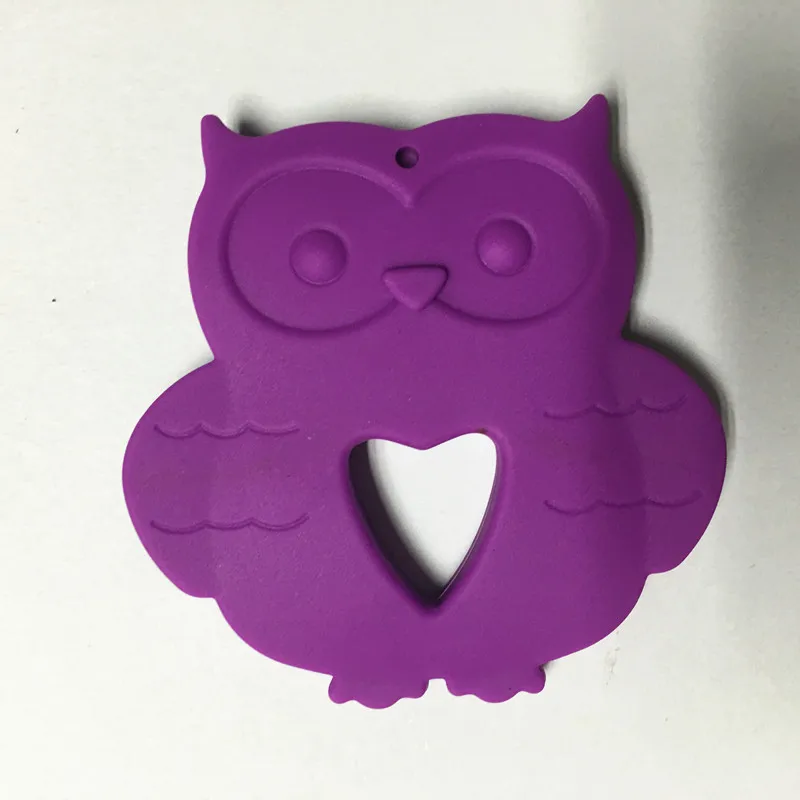 purple Сова силиконовый для детей для прорезывания зубов Цепочки и ожерелья футболка с рисунком Совы и силиконовая Подвеска для прорезывания зубов Сова силиконовая подвеска-прорезыватель для ухода за детьми - Окраска металла: purple