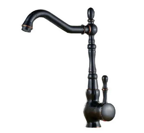 Kitchen Wet Bar Bathroom Vessel Sink Faucet Black Oil Rubbed Bronze One Handle Swivel Spout Mixer Tap Single Hole msf098