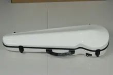 High Quality Fashion White Violin Violino 4/4 Full Size Fiber Glass Case Bag With Bow Holders & Straps Parts Accessories