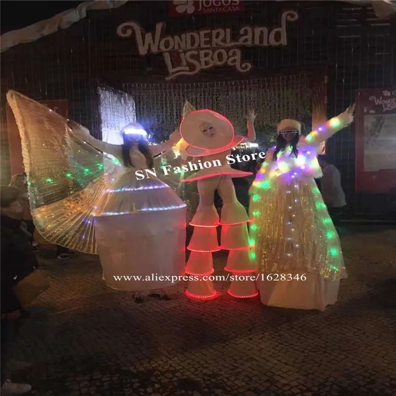 

C26 RGB colorful led robot men costumes stage show wears performance outfit clothe stilts led dress party dj bodysuit sexy suit