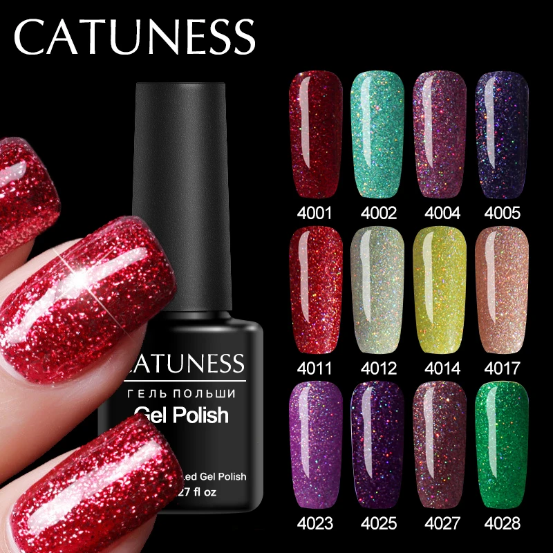 

CATUNESS New Neon Gel Semi Permanent Nail Varnish Art Beauty UV Nail Gel Polish Rainbow Soak Off Long-lasting Nail