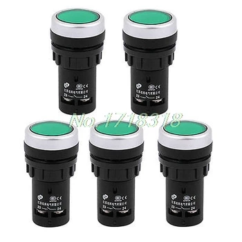 

5pcs Industrial Control Green Button Common Push Switch