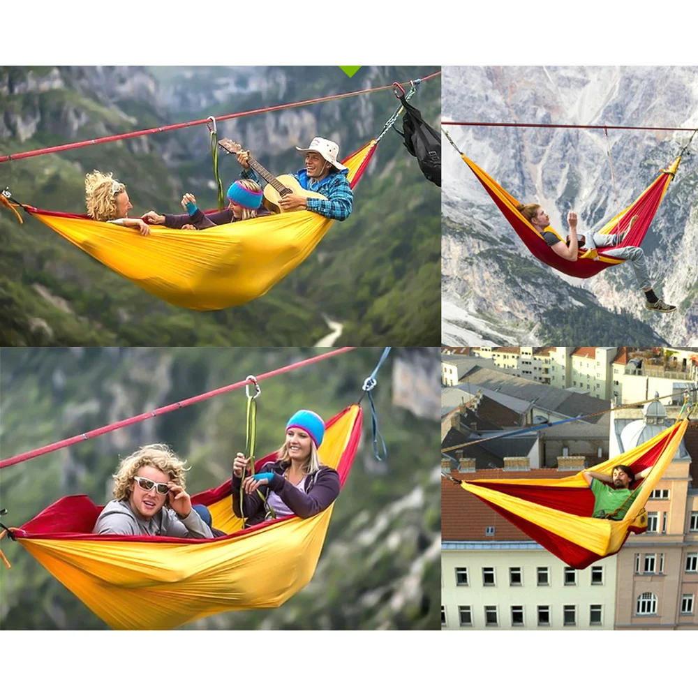 

Double Camping Down Hammock Portable Lightweight Parachute Hammock with Free Hanging Set for Travel,Hiking,Beach,Yard 270*140cm