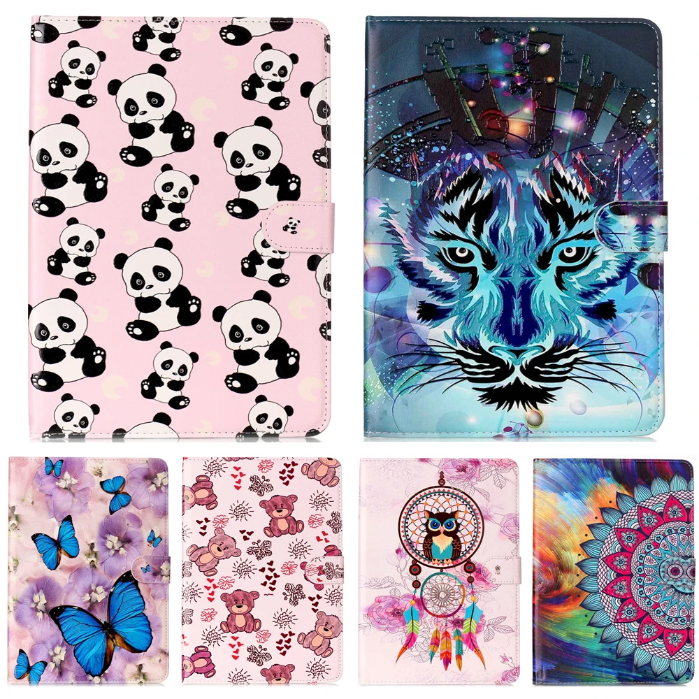 

Wolf Panda print PU Leather Flip Stand Wallet Case For Samsung Galaxy Tab A A6 10.1 2016 T585 T580 SM-T580 Tablet Case for T580N