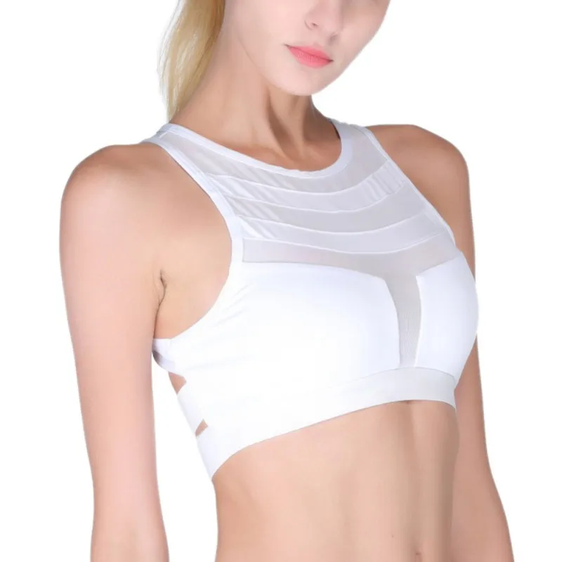 

Sexy Mesh Patchwork Bra Fitness Top Women Tank Tops Breathable Bra Women Brassiere