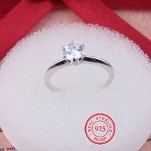 Hot sale Da Moda Luxo Mulheres Engagement Jóias 100% 925 sterling silver Cristal de Zircão Anéis de Casamento Do Sexo Feminino Melhor Presente