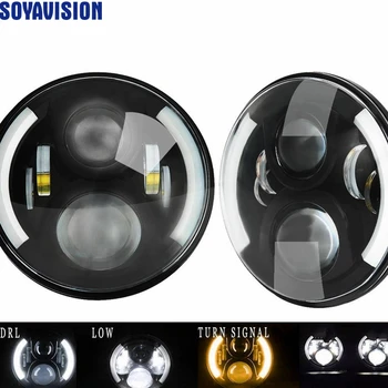 

2PCS 7" 50W CREES Chips LED Headlight for Jeep CJ/Wrangler JK 7 Inch Led Driving Light for Land Rover Defender H4 H13 Headlights