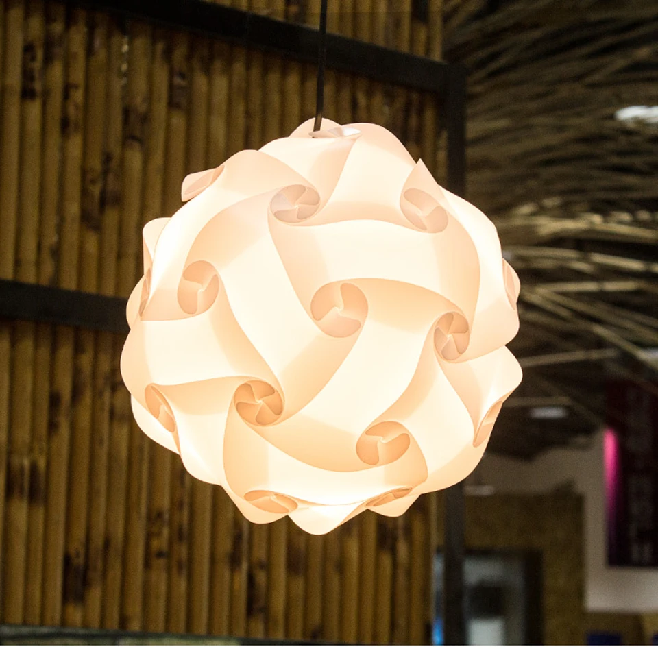 Потолок Кулон DIY IQ головоломки лампа тени комплект абажур(Белый, Размер 16 дюймов
