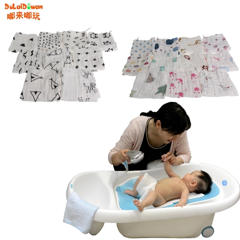 

25x25cm Muslin 6 Layers Cotton Baby Wipe Towel Absorbent Soft Baby Handkerchief