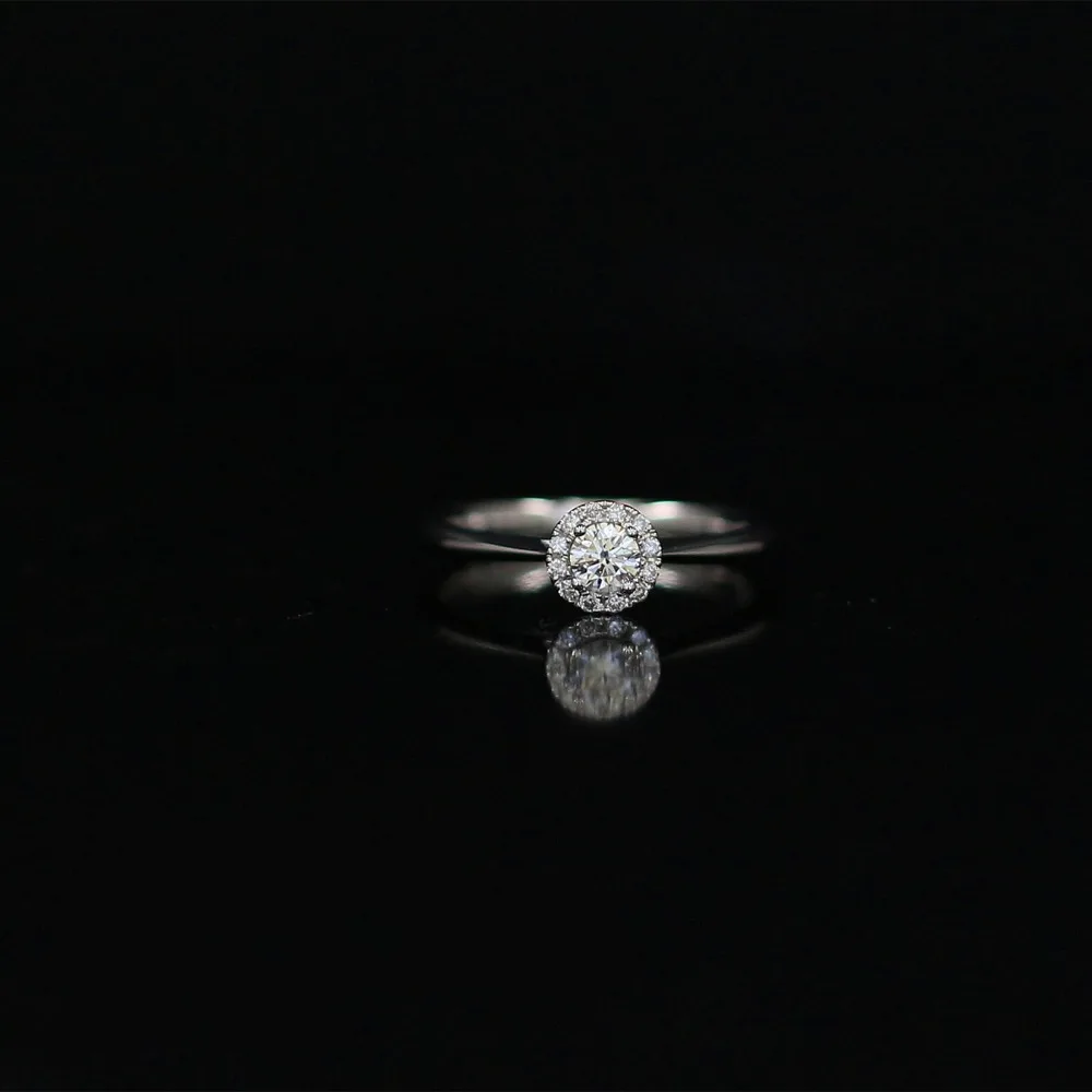 LASAMERO 0. 185 CT FG/SI круглое современное кольцо с натуральным бриллиантом Halo для женщин
